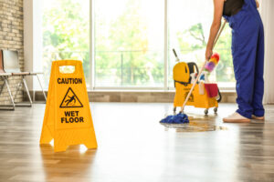 cleaning office